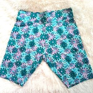 Girls High-Waisted Floral Print Biker Shorts, cycling shorts tights NWOT 7-16Y